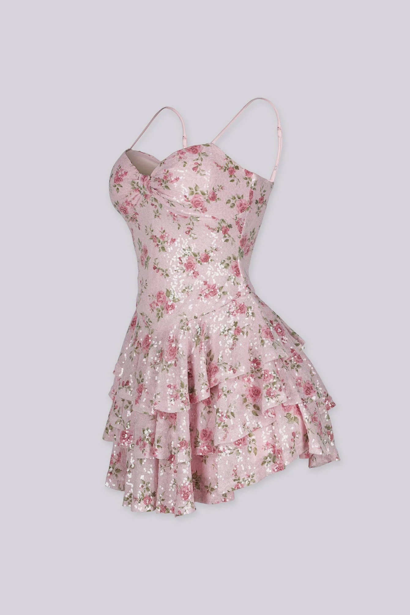 Pink Juliet Sequin Mini Dress - Image 4