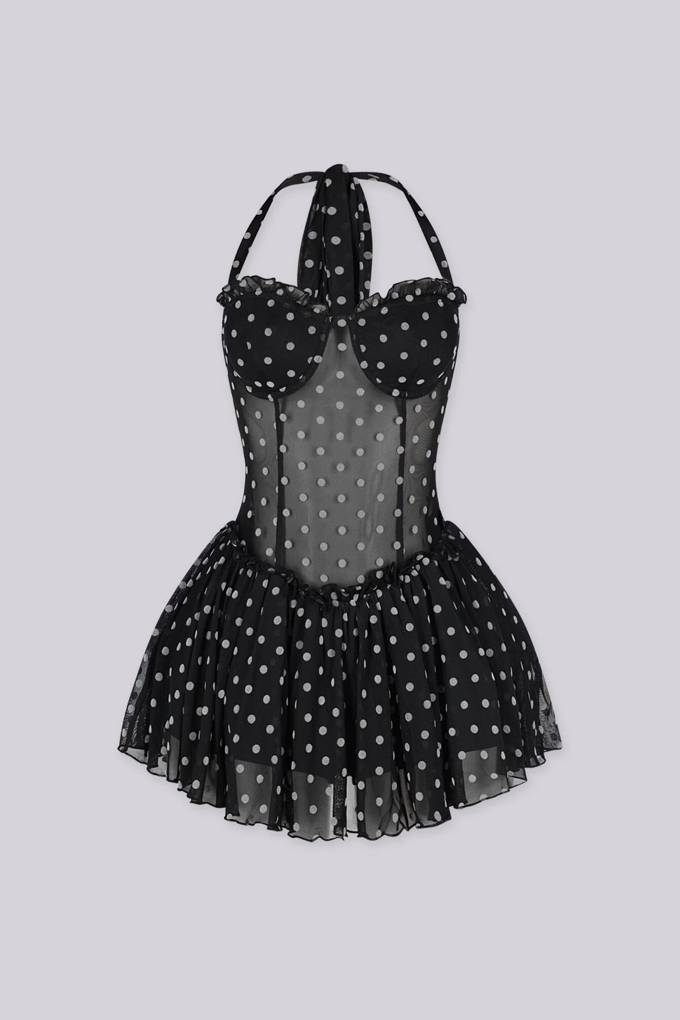 Poppy Dot Tulle Mini Dress - Image 4