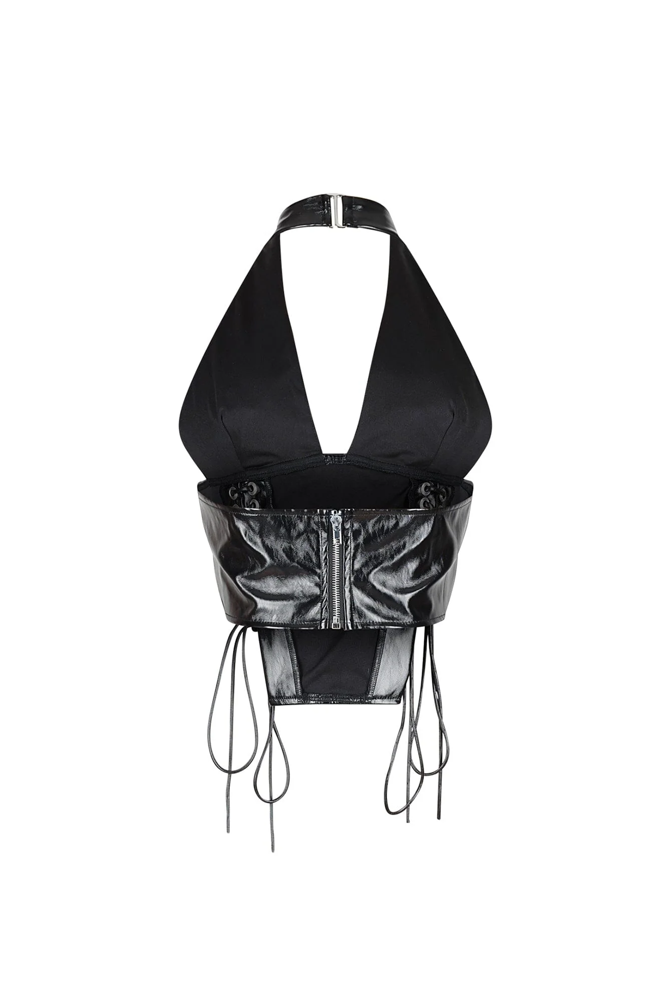 Prague Noir PU Corset Halter Top - Image 4