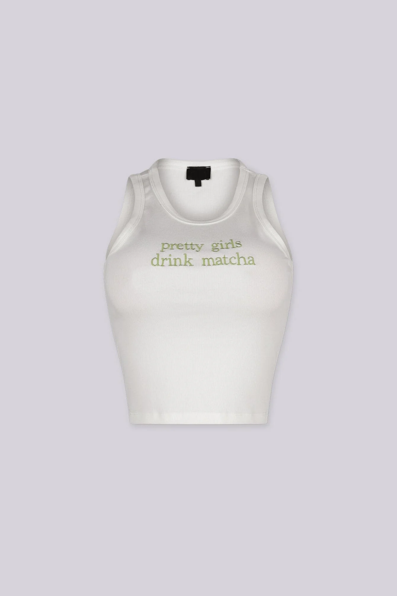 Pretty Girls Drink Matcha Ribbed Tank Top - Image 3