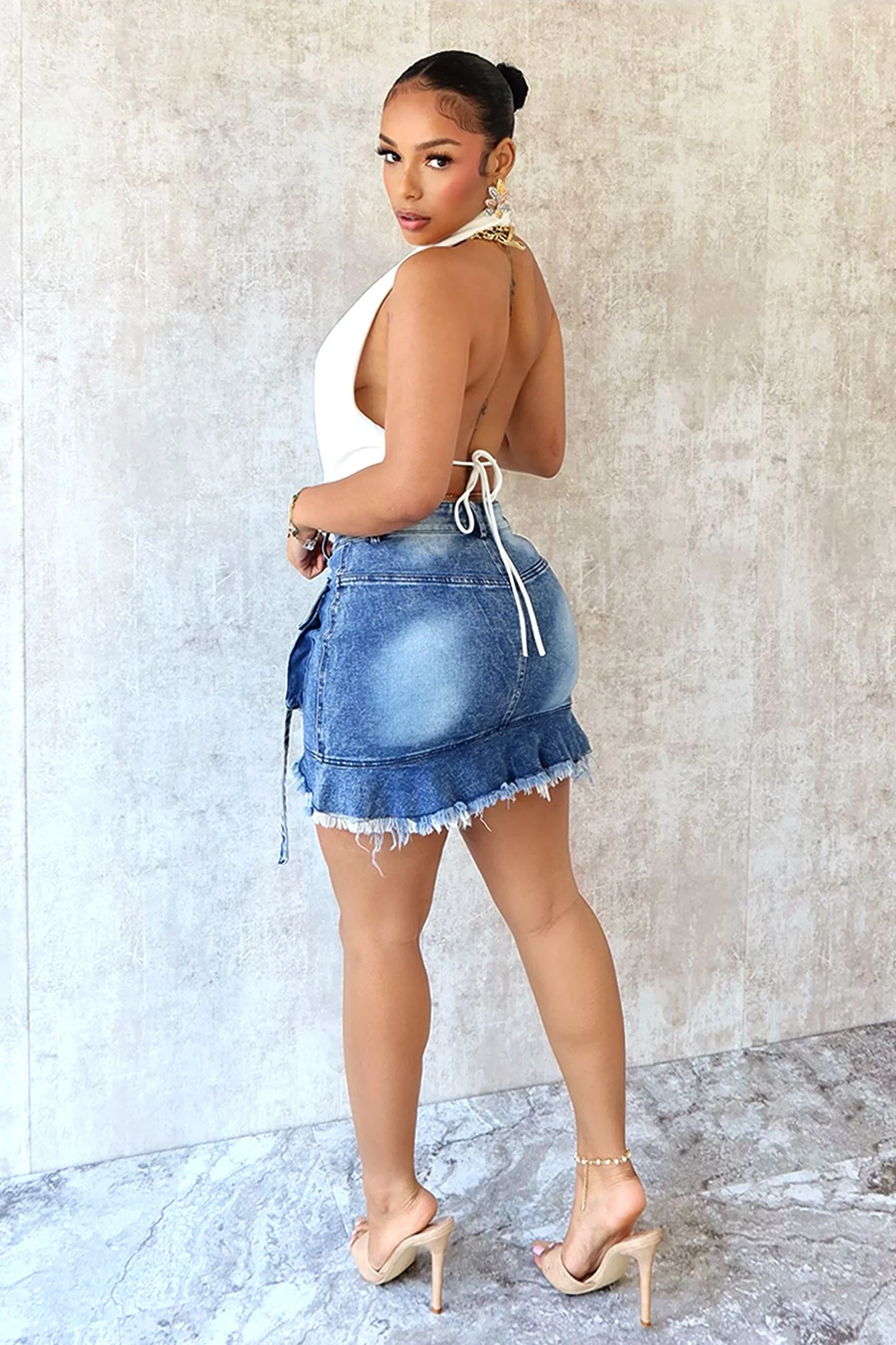 Problems Vintage Cargo Denim Skirt - Image 2