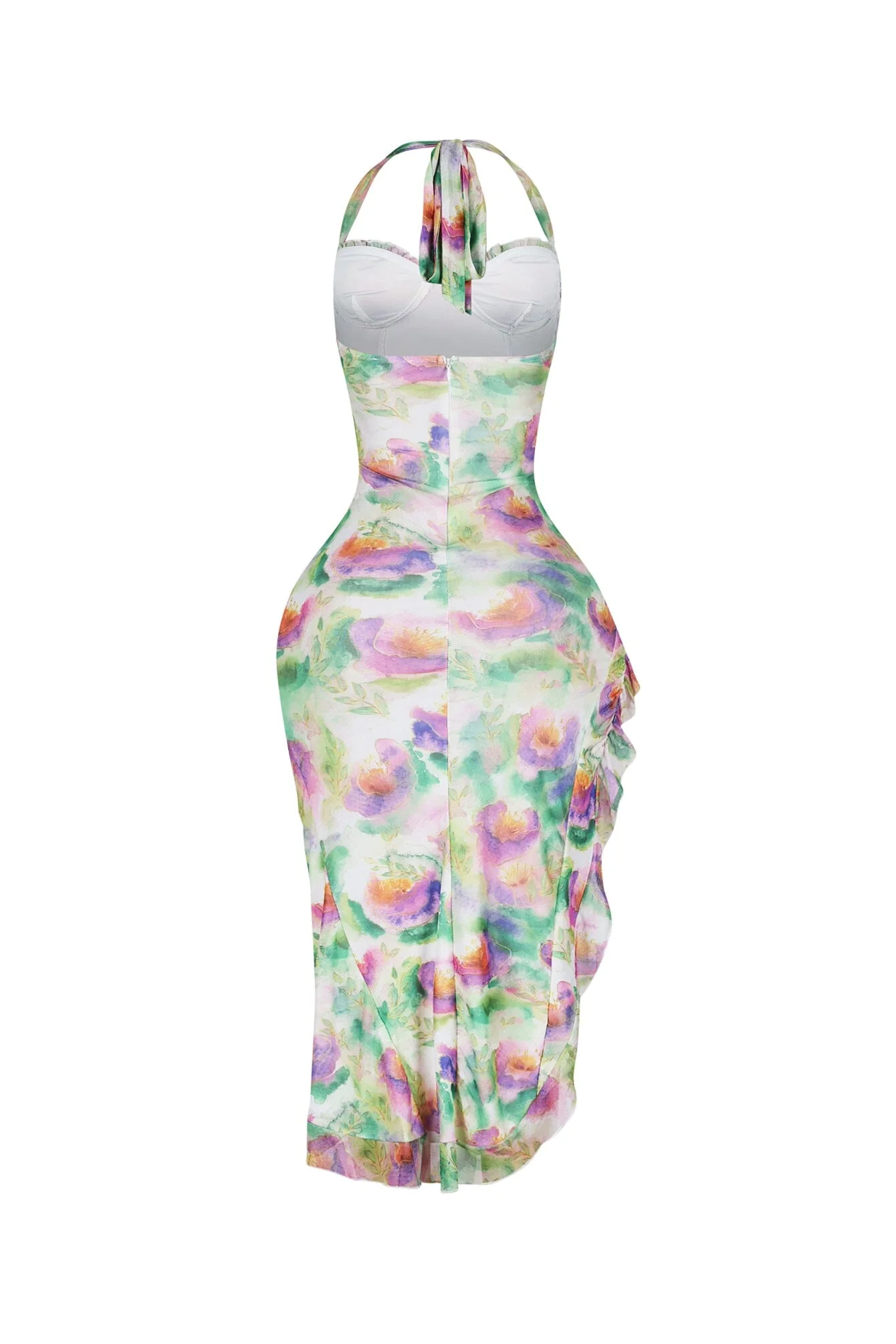 Pure Romance Mesh Ruffled Midi Dress - Image 5