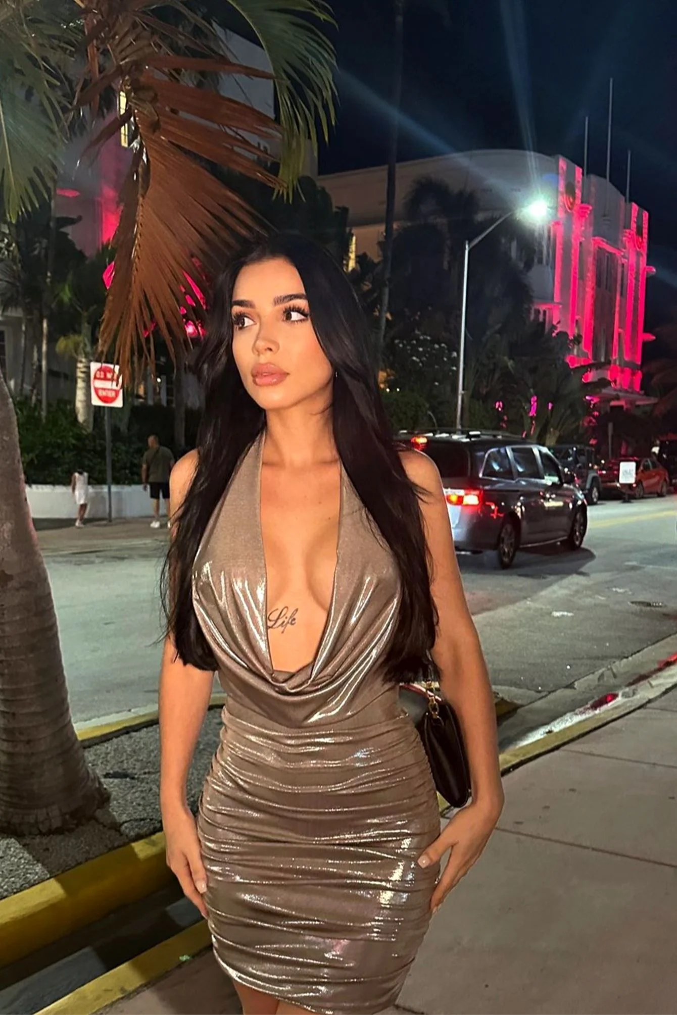 Raise Me Up Foil Ruched Dress
