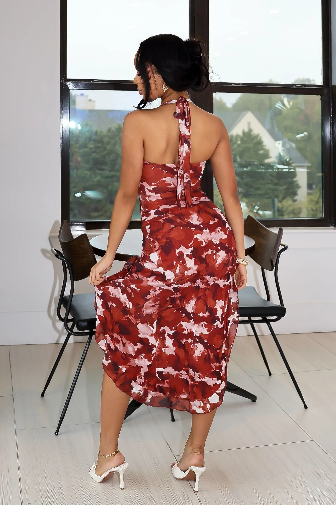 Real Romantic Mesh Ruffled Maxi Dress - Image 2