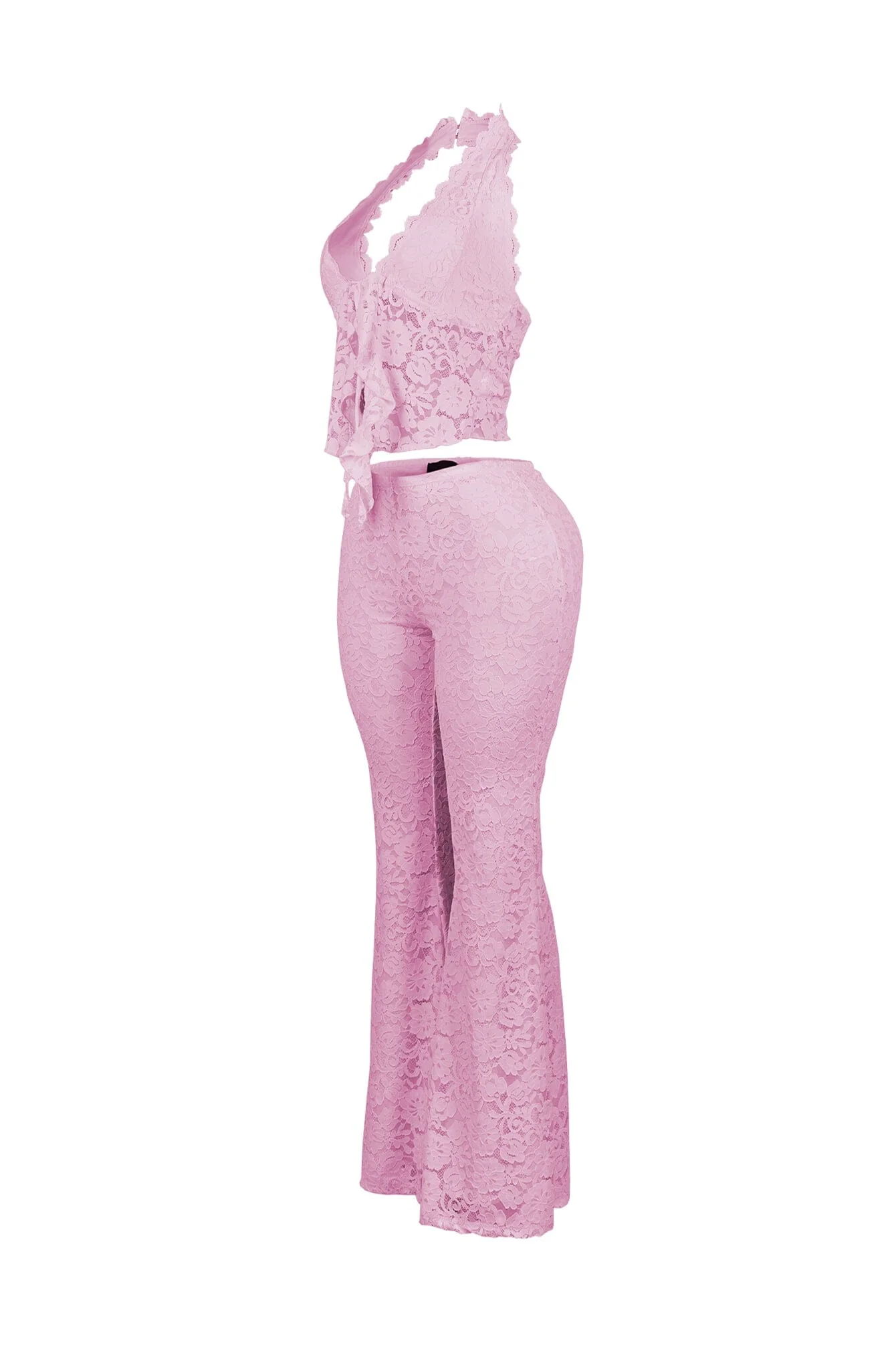Refined Flare Duo Lace Top & Pants SET - Image 11