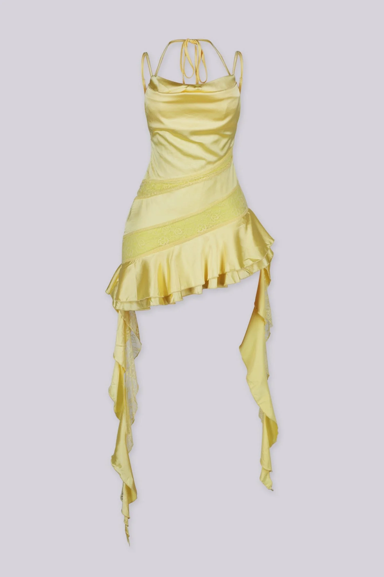 Renee Satin Cowl Neck Mini Dress - Image 5