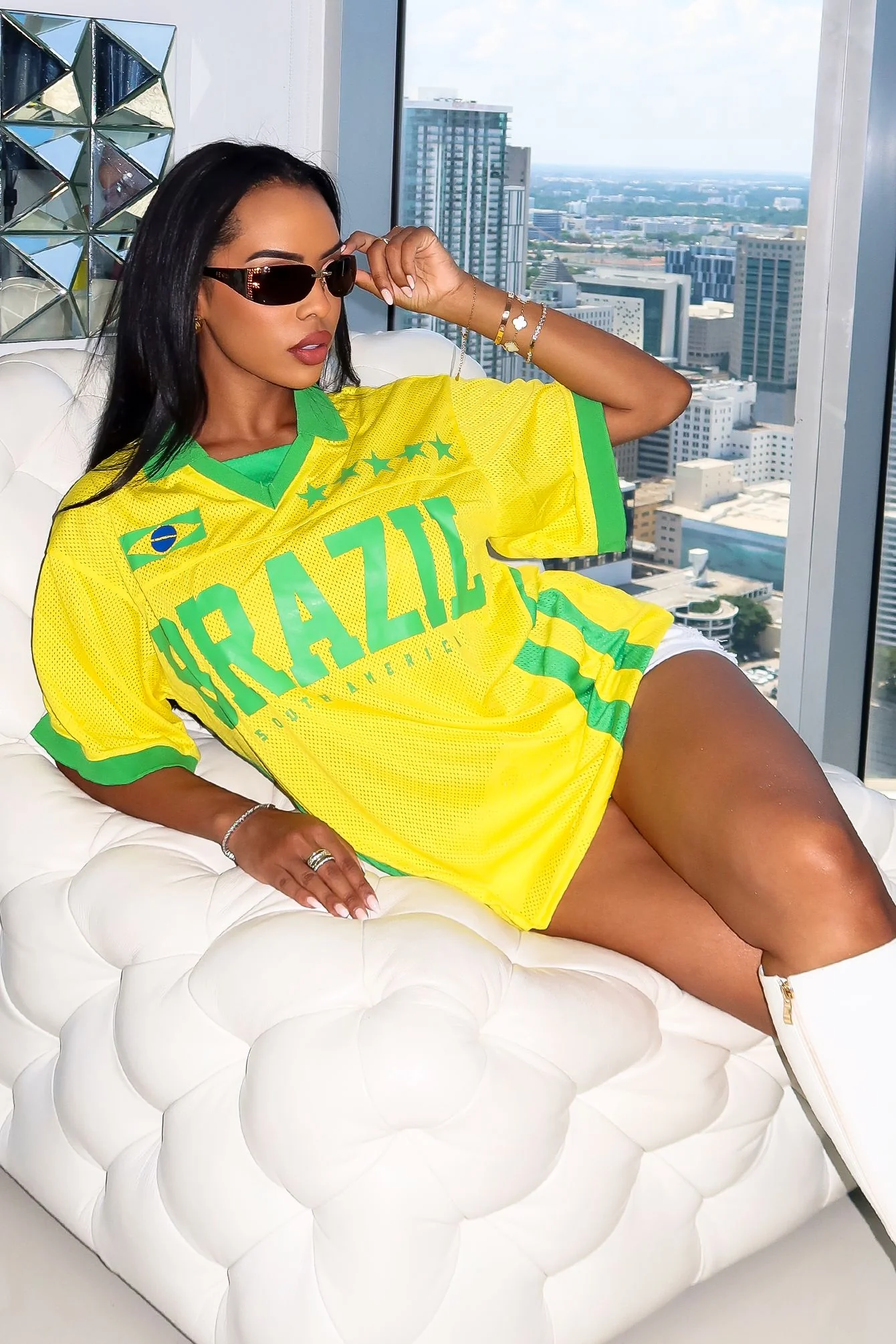 Retro Brazil Collared Jersey Top