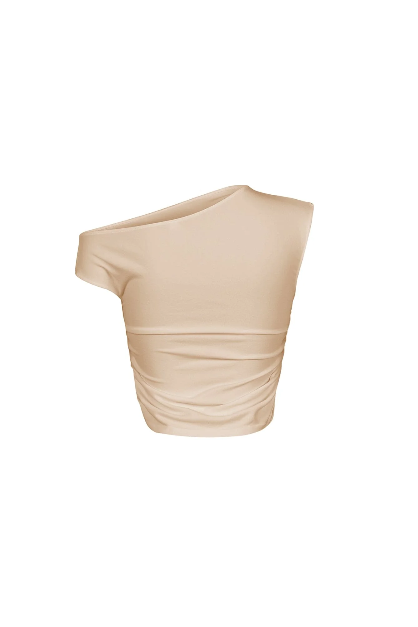 Rin Round Neck Asymmetrical Ruched Tank Top - Image 12