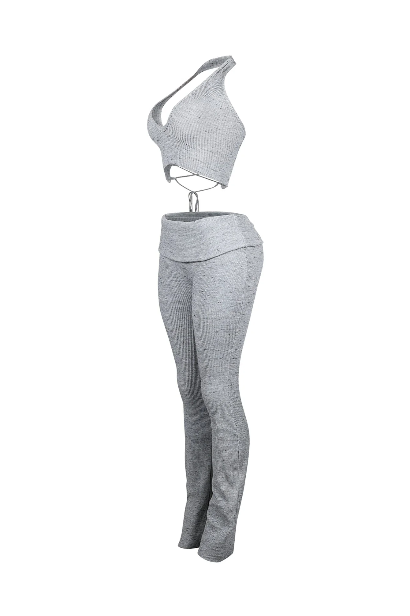 Riptide Ribbed Knit Halter Top & Pants SET - Image 8