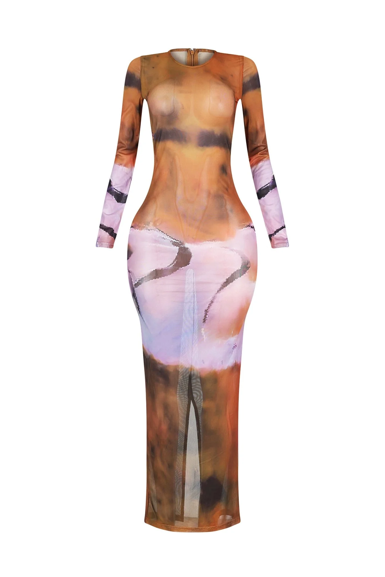 Ronda Mesh Print Long Sleeve Dress - Image 3