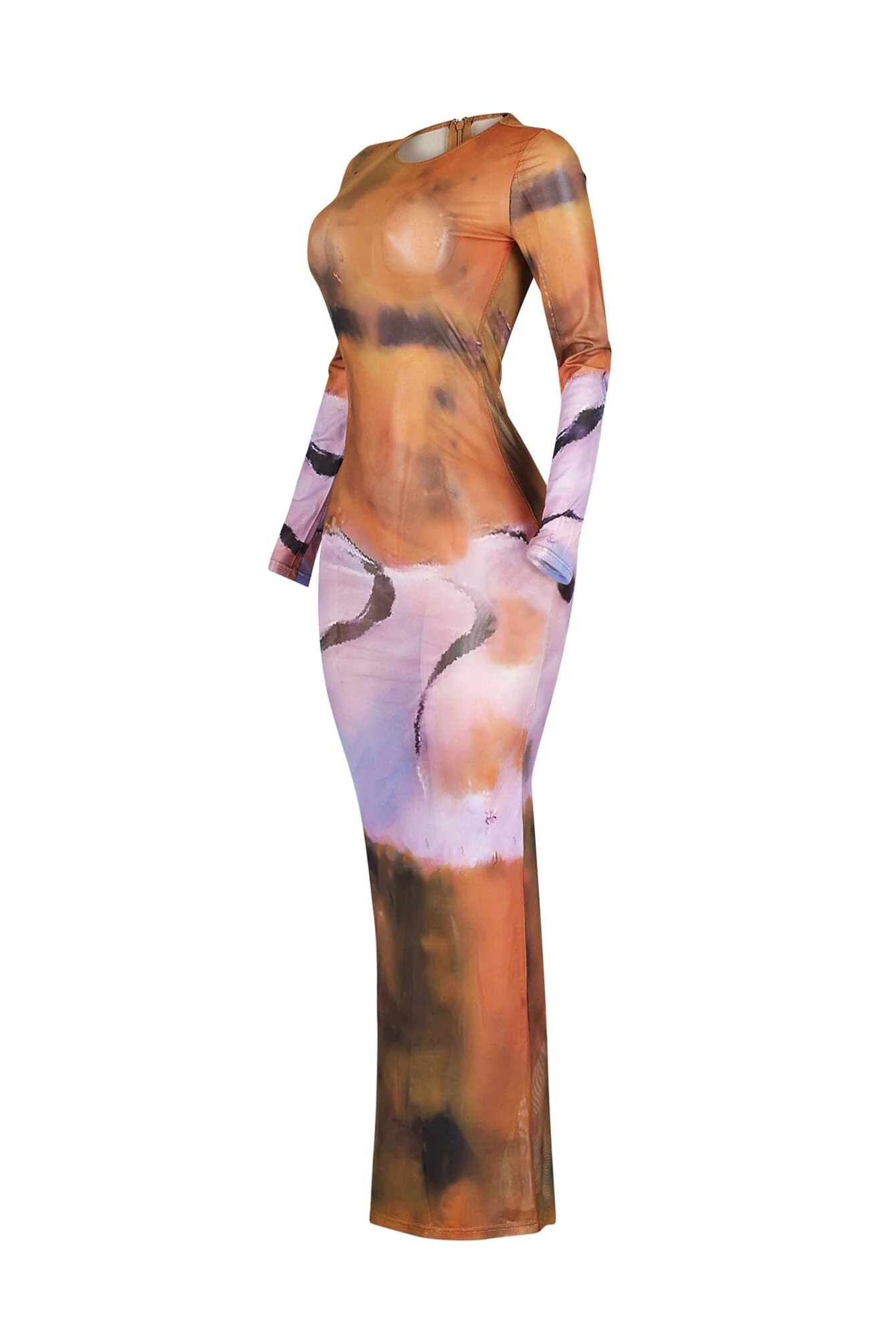 Ronda Mesh Print Long Sleeve Dress - Image 4