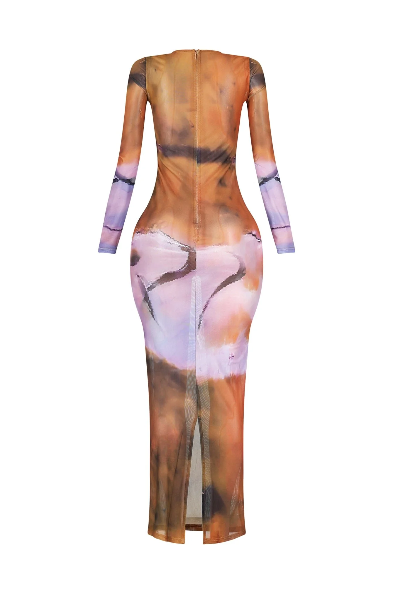 Ronda Mesh Print Long Sleeve Dress - Image 5