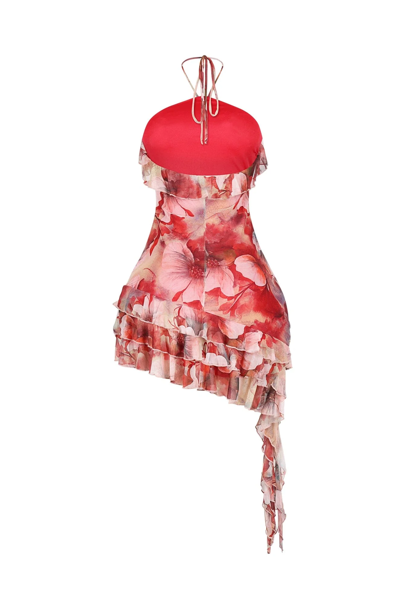 Rosefall Asymmetry Mini Dress - Image 6