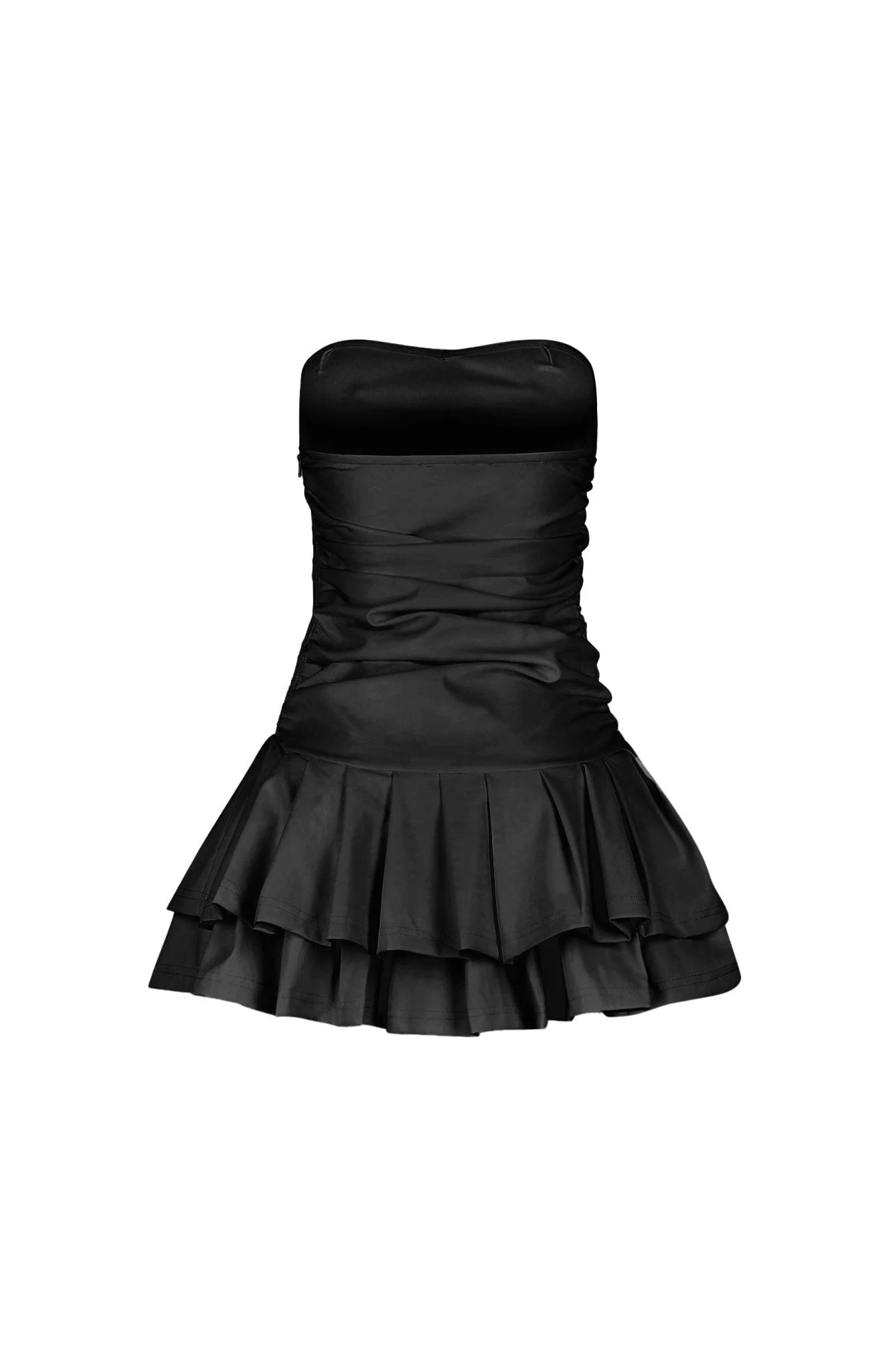 Ruche Bar Faux Leather Mini Dress - Image 10