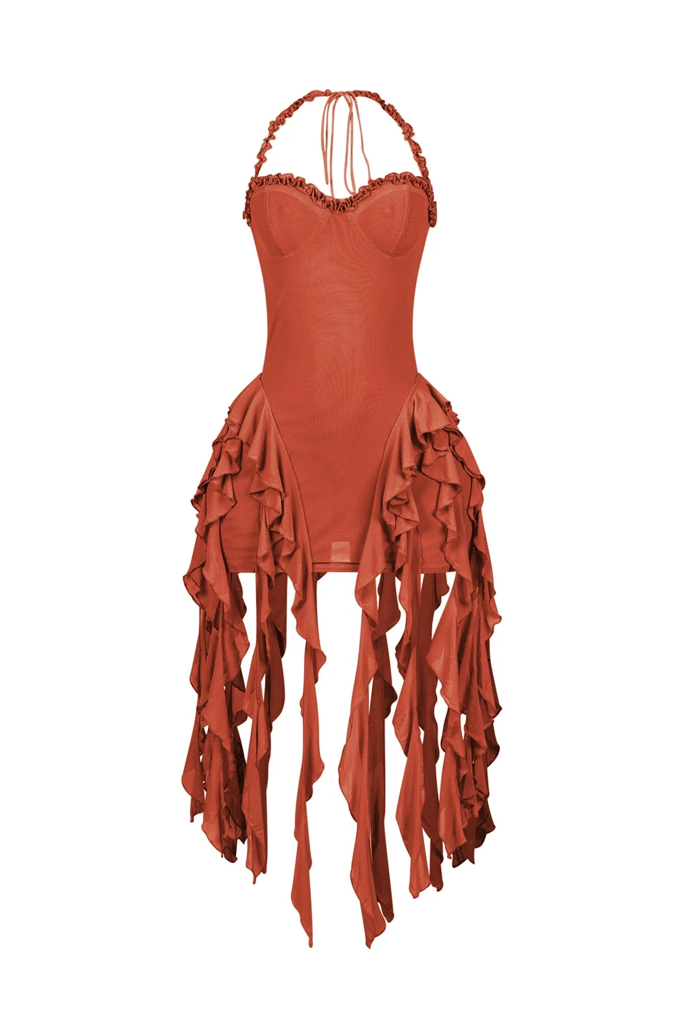 Rumba Mesh Ruffled Mini Dress - Image 10