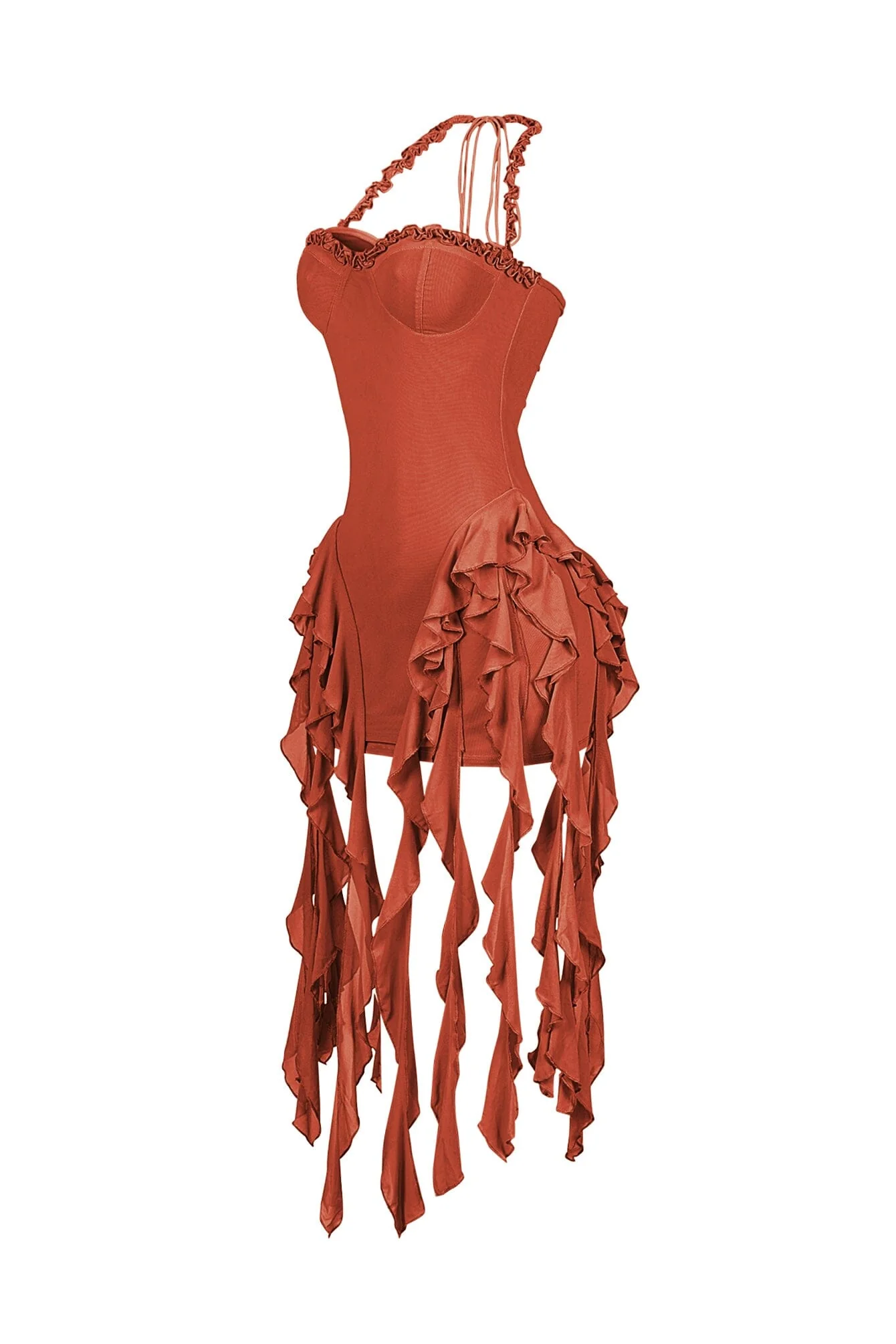 Rumba Mesh Ruffled Mini Dress - Image 12