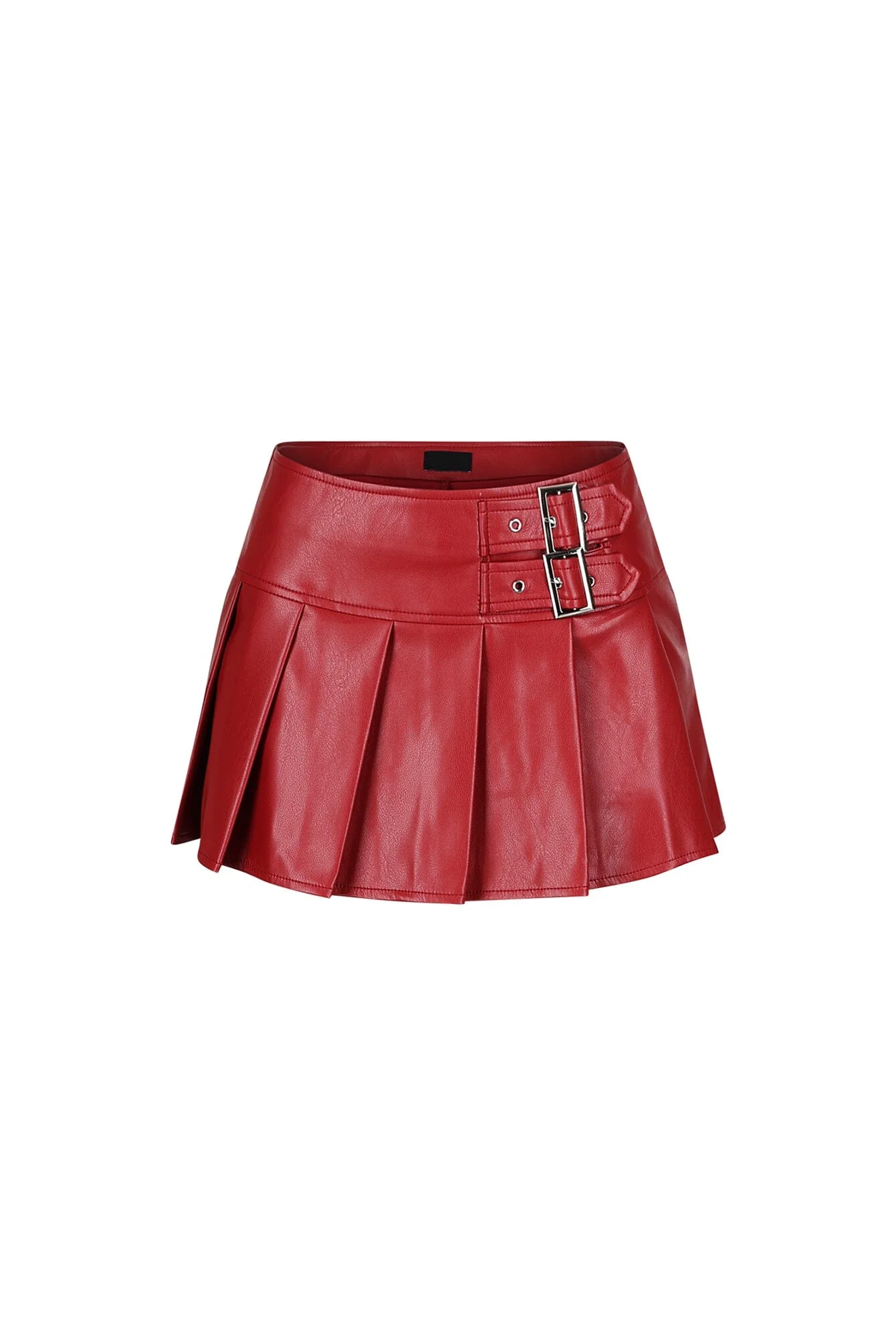 Rush Into Pleated Leather Skirt - Image 5