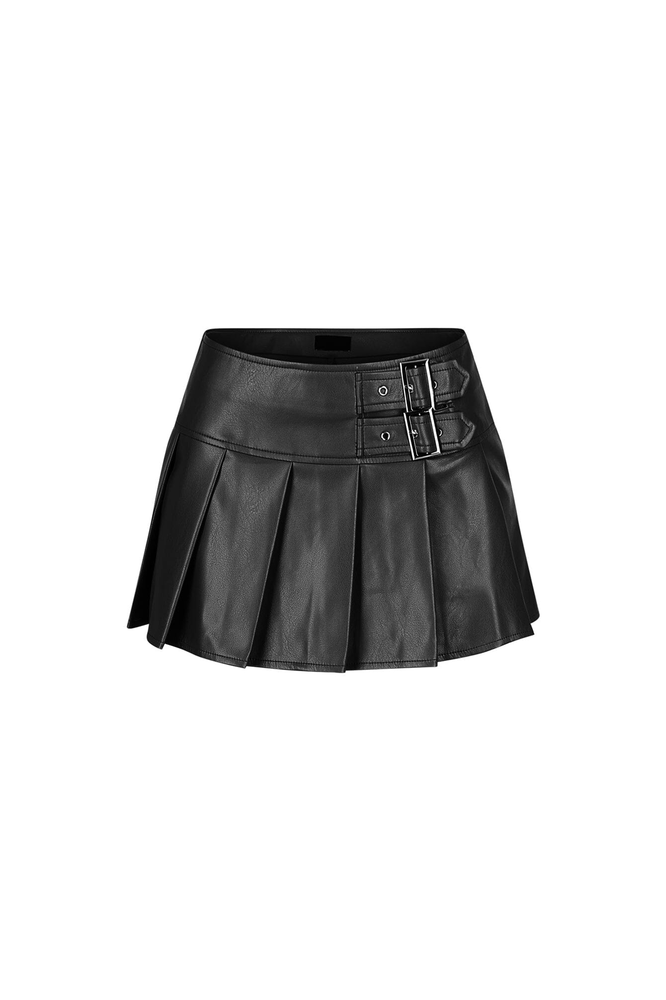 Rush Into Pleated Leather Skirt - Image 6