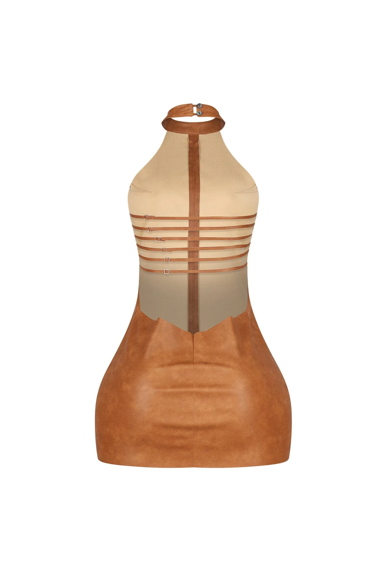 Saddle Up PU Halter Mini Dress - Image 12