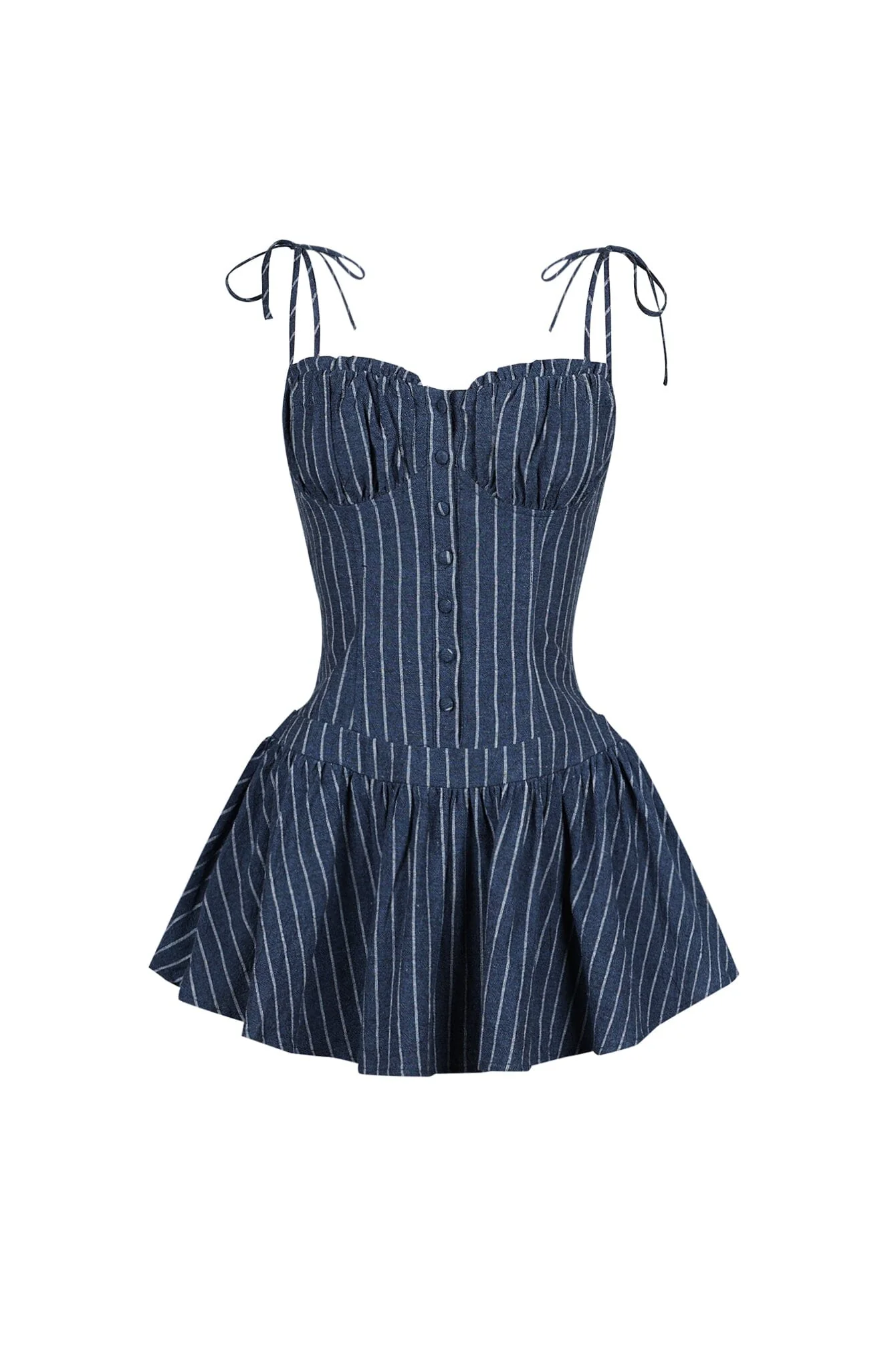 Safi Linen Smocking Bustier Mini Dress - Image 5