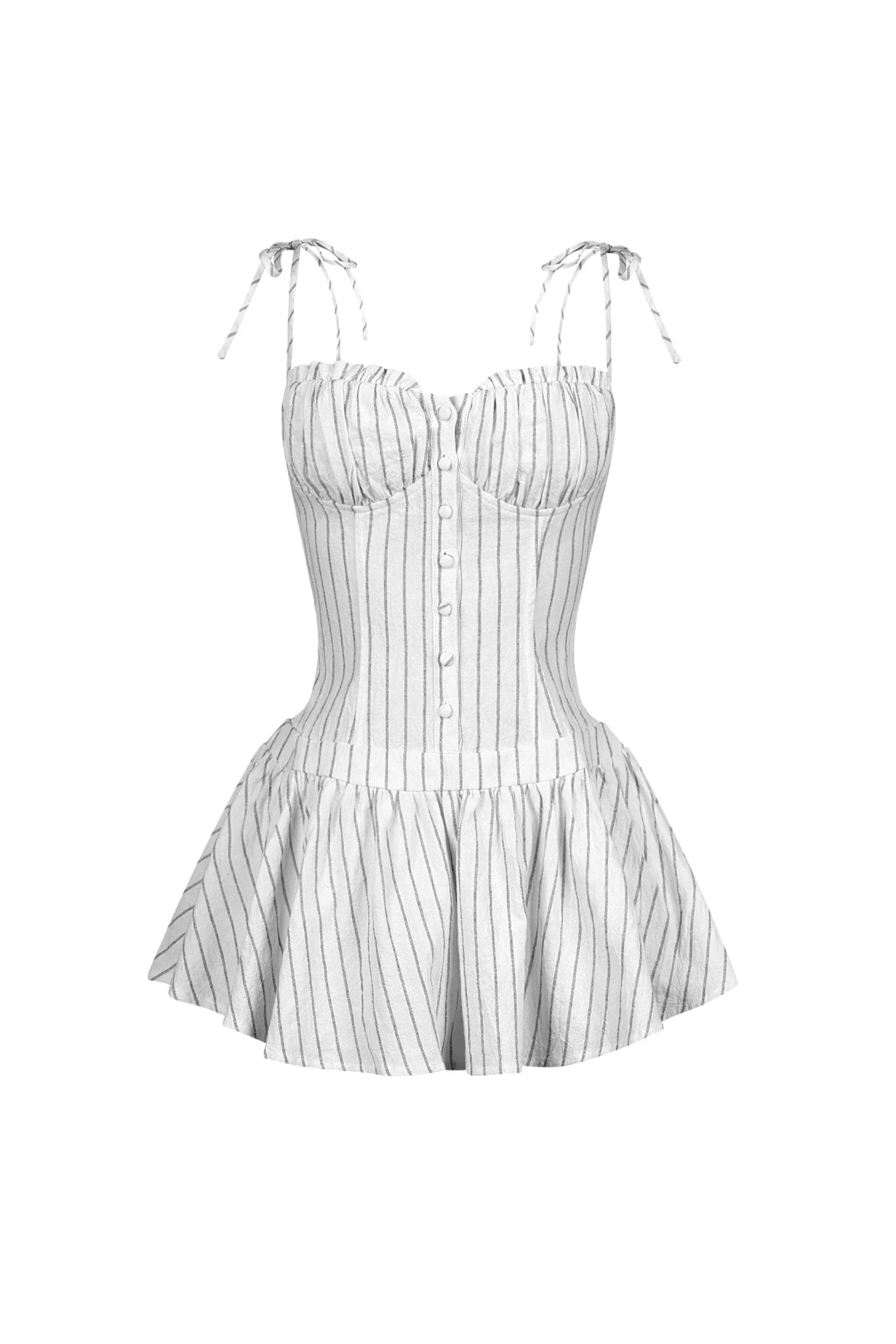 Safi Linen Smocking Bustier Mini Dress - Image 6