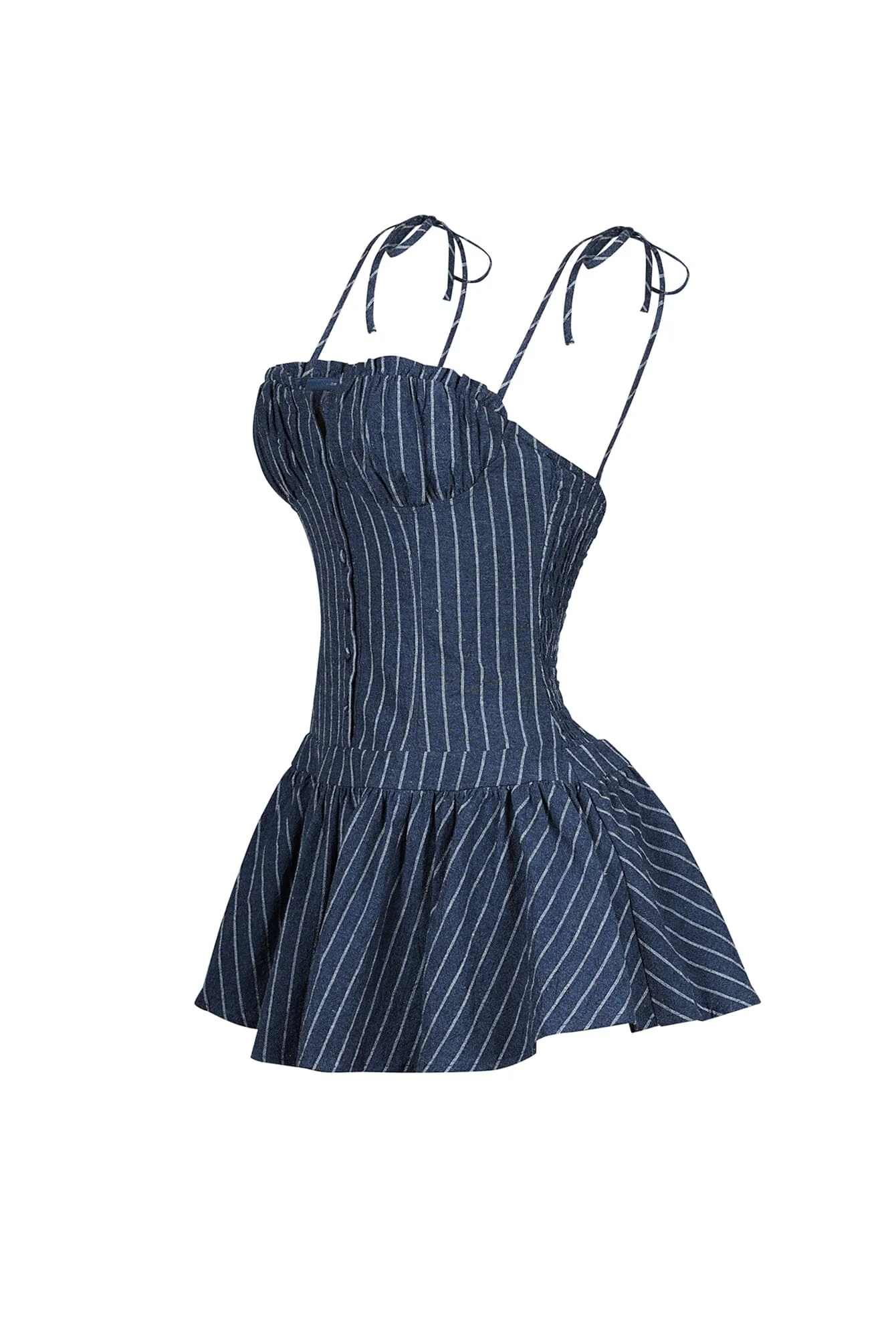 Safi Linen Smocking Bustier Mini Dress - Image 7