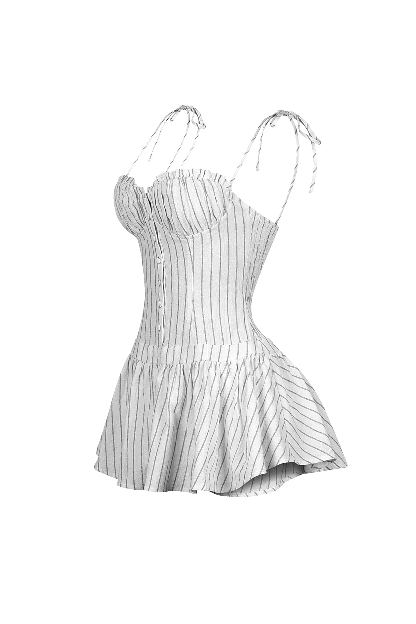 Safi Linen Smocking Bustier Mini Dress - Image 8