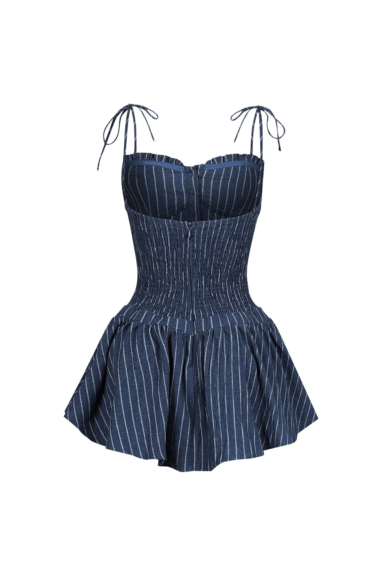 Safi Linen Smocking Bustier Mini Dress - Image 9