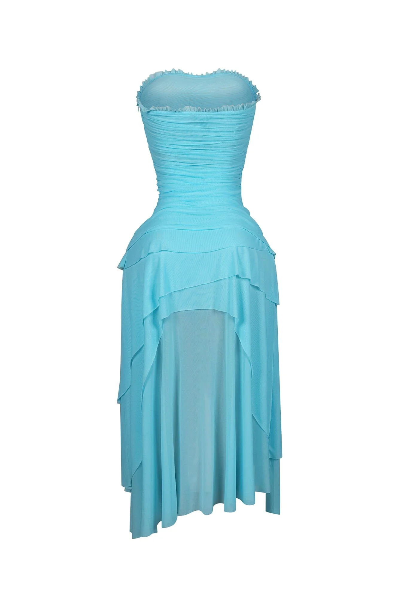 Sahara Mesh Ruffled Tube Midi Dress - Image 11