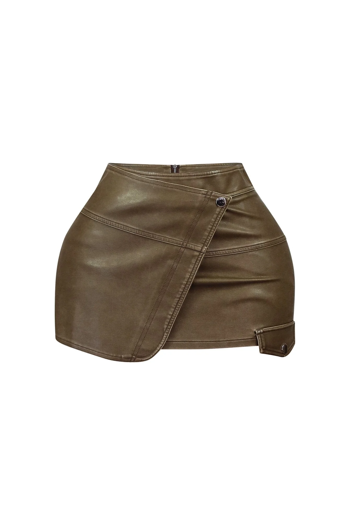 Samantha Faux Leather Wrap Skort - Image 5