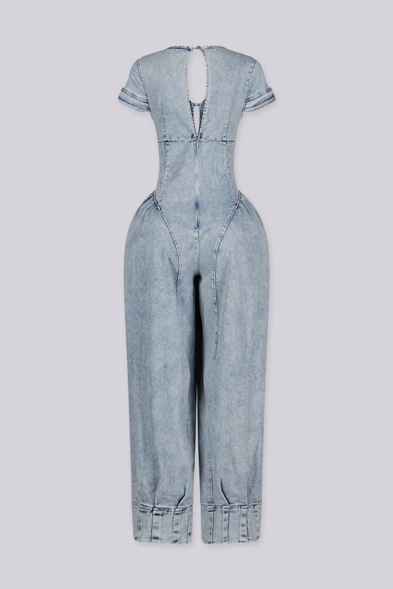 Santorini Washed Denim Balloon Jumpsuit - Image 6