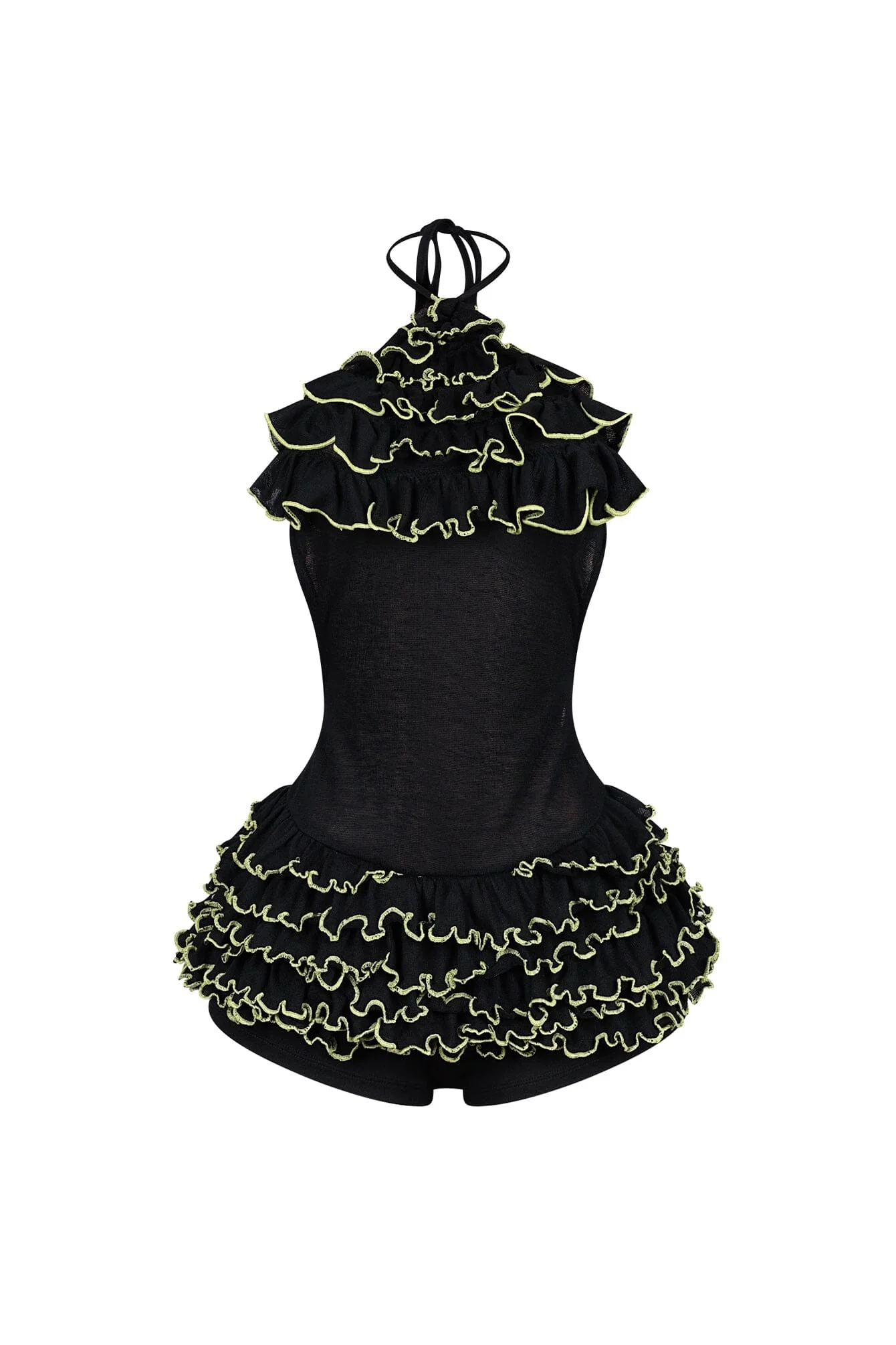 Sayaka Ruffled Halter Neck Mini Dress - Image 4