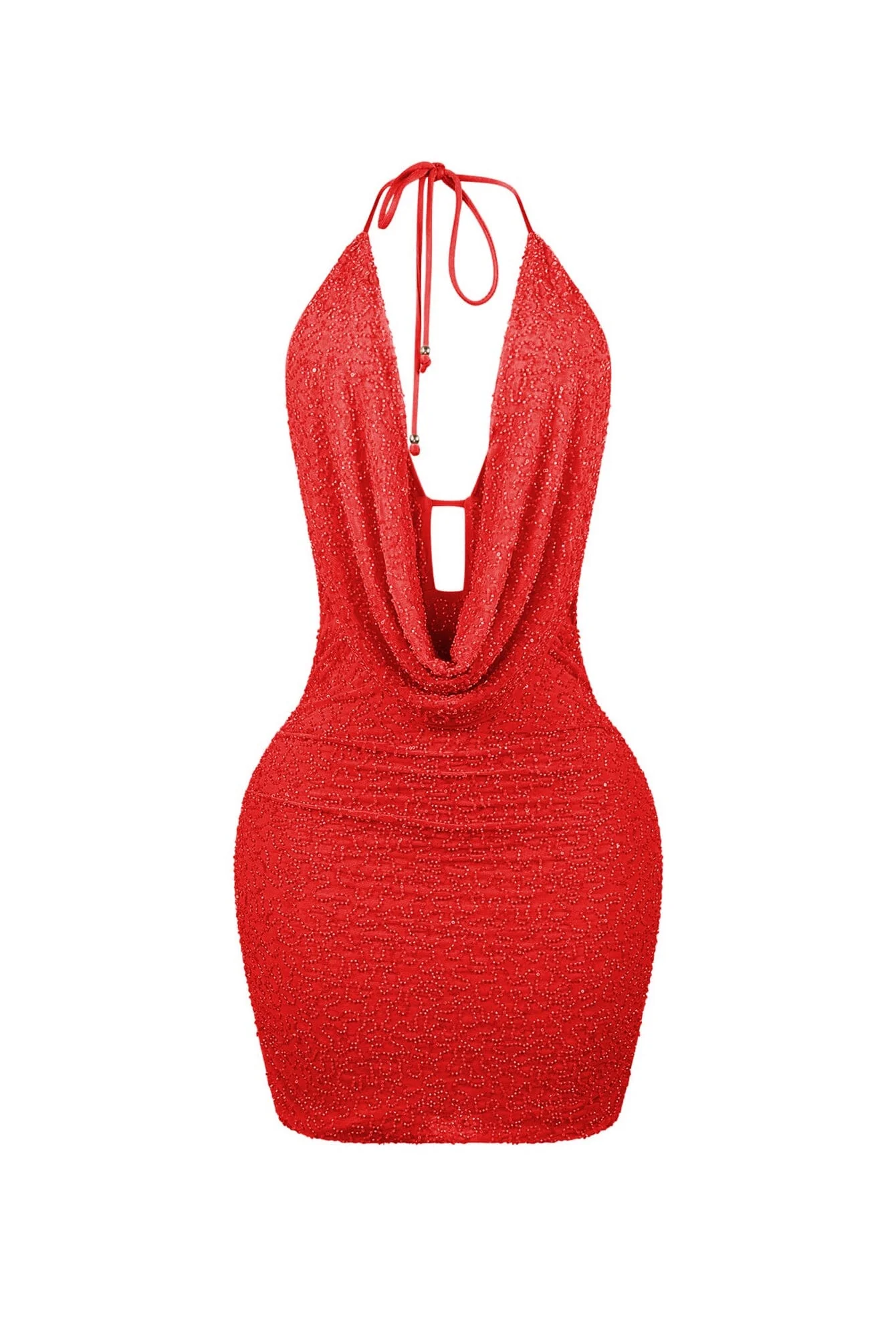 Scalelight Beaded Halter Mini Dress - Image 5