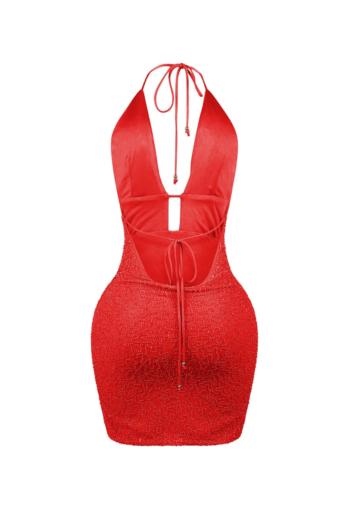 Scalelight Beaded Halter Mini Dress - Image 9