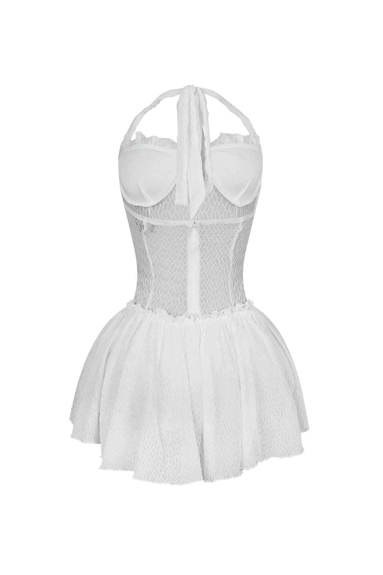Selah Lace Halter Mini Dress With Bow - Image 11