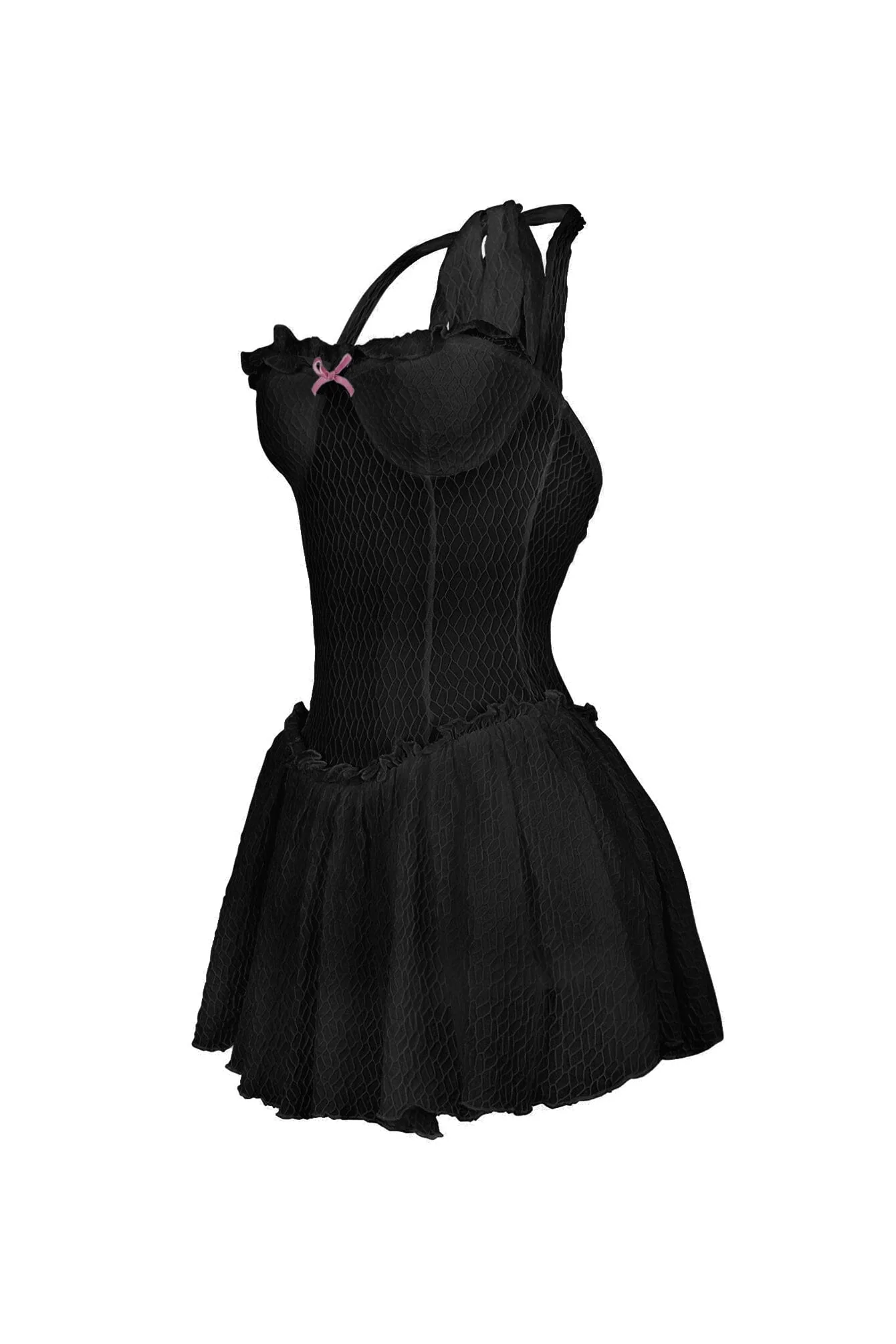 Selah Lace Halter Mini Dress With Bow - Image 8