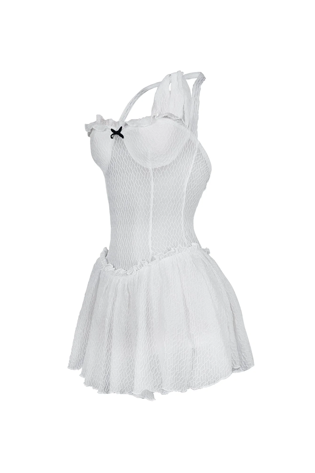 Selah Lace Halter Mini Dress With Bow - Image 9