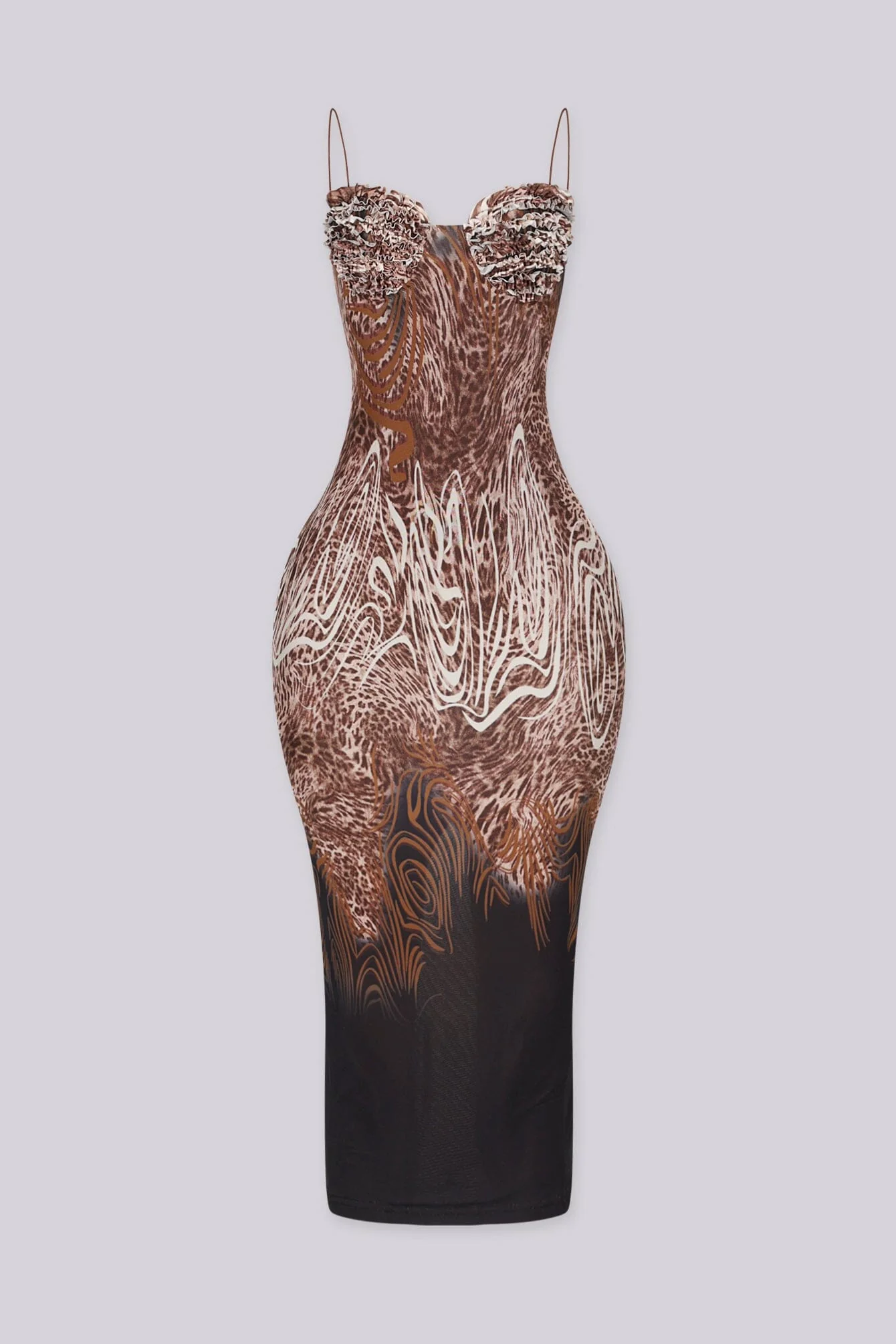 Serengeti Ruffle Bust Midi Dress - Image 3