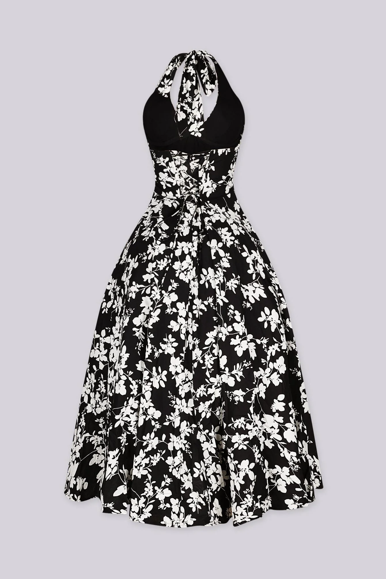 Sersei Lace Up Floral Midi Dress - Image 5