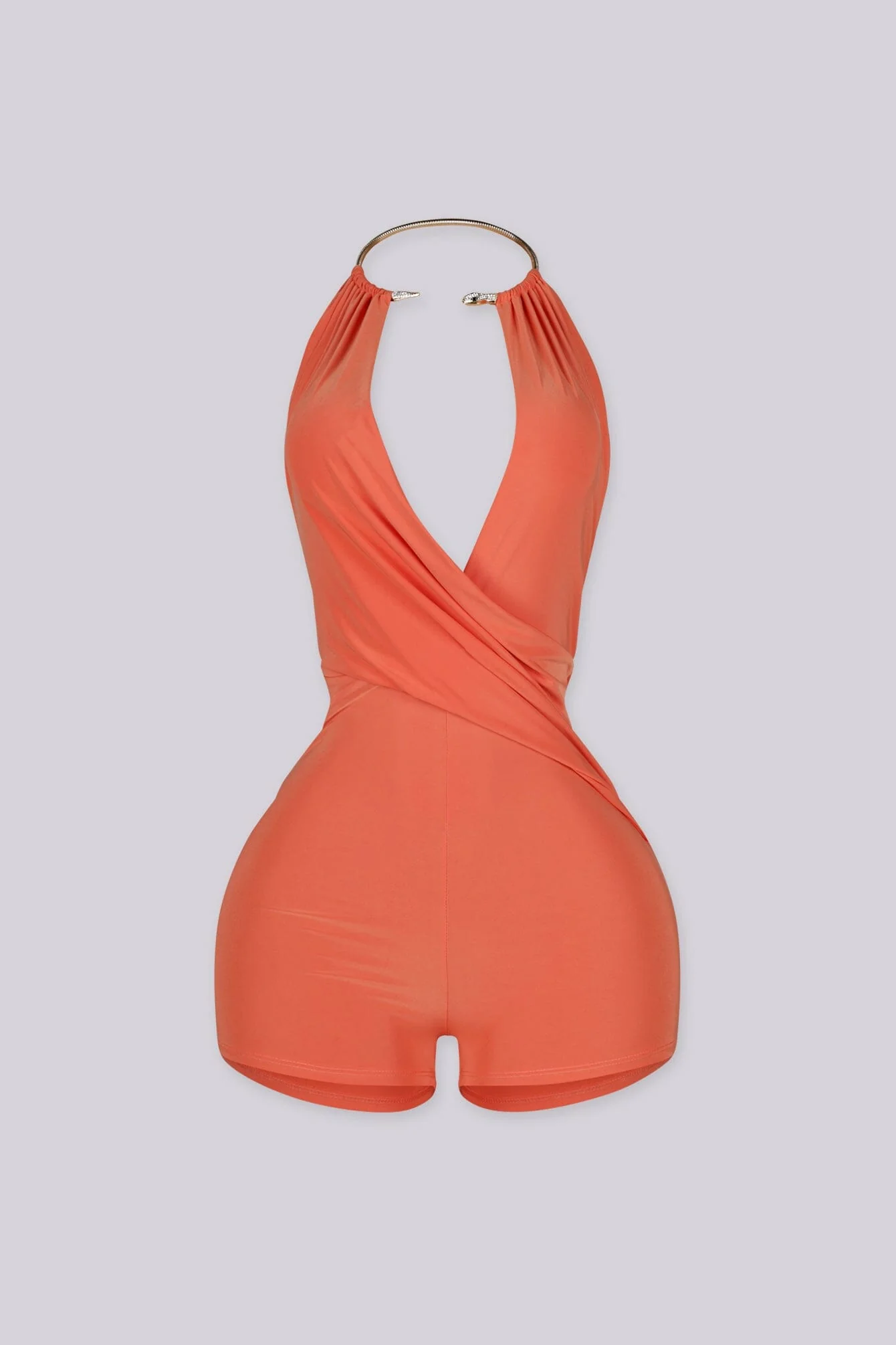 Shanti Snake Draped Halter Romper - Image 9