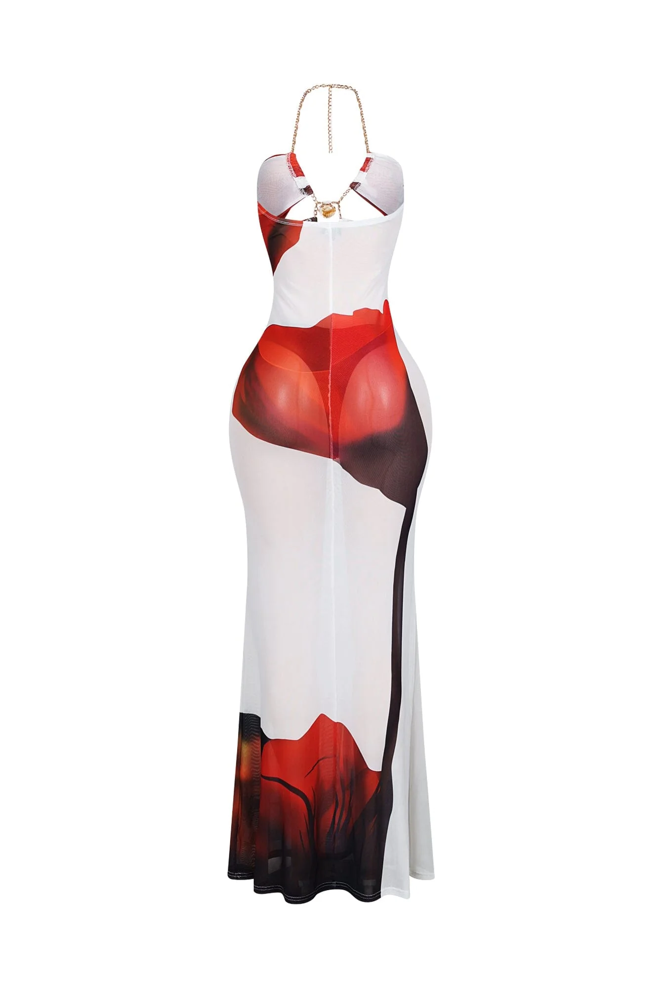 Shellis Mesh Chain Floral Maxi Dress - Image 6