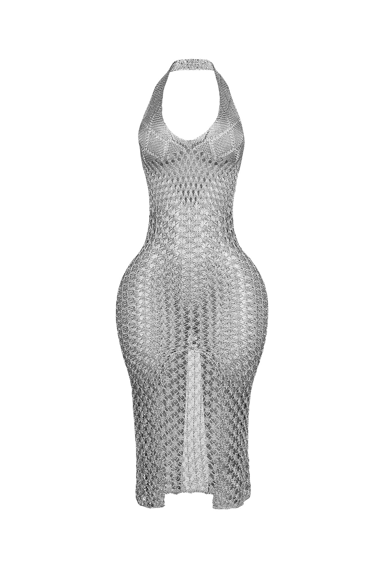 Shinari Metallic Halter Dress - Image 5