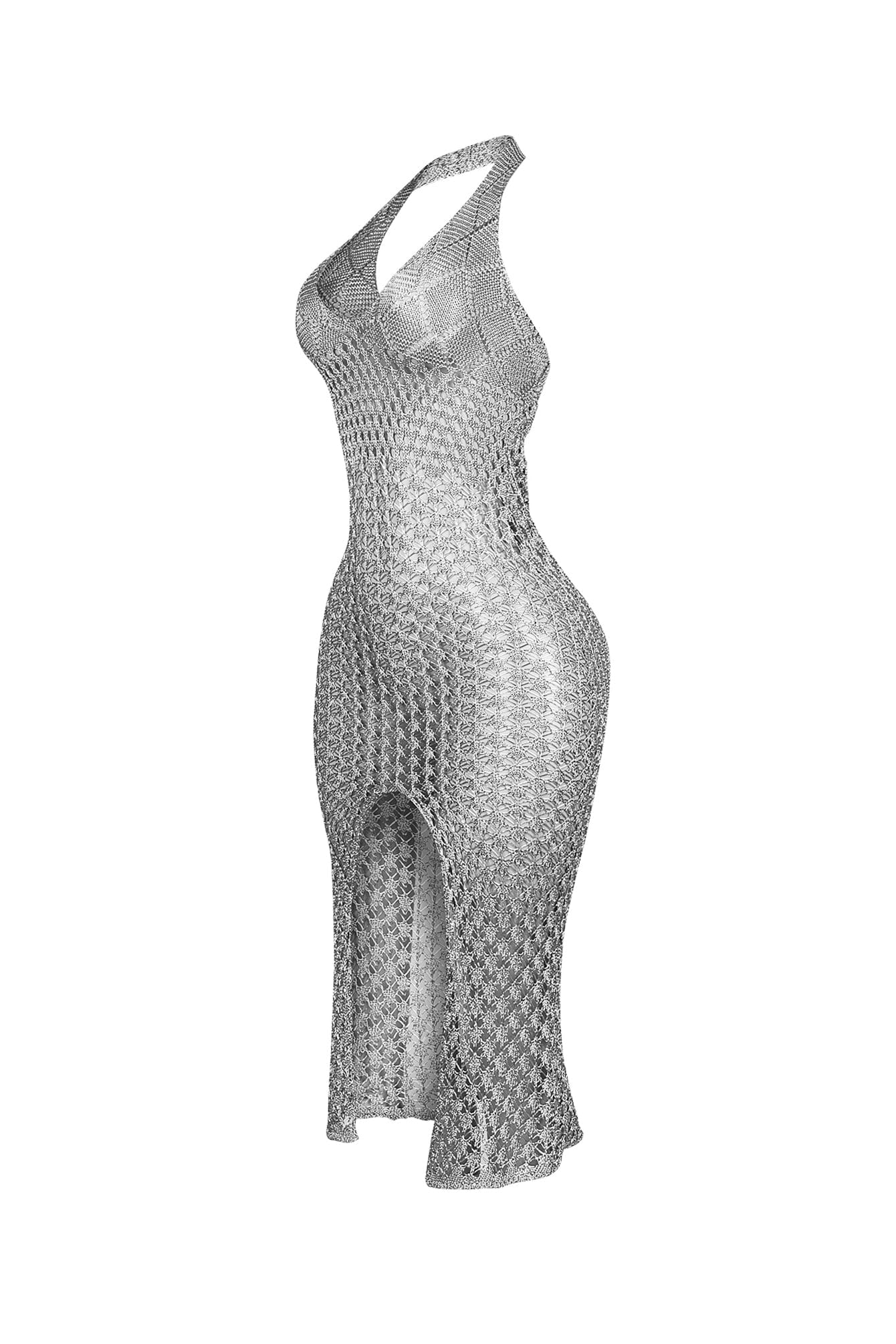 Shinari Metallic Halter Dress - Image 7