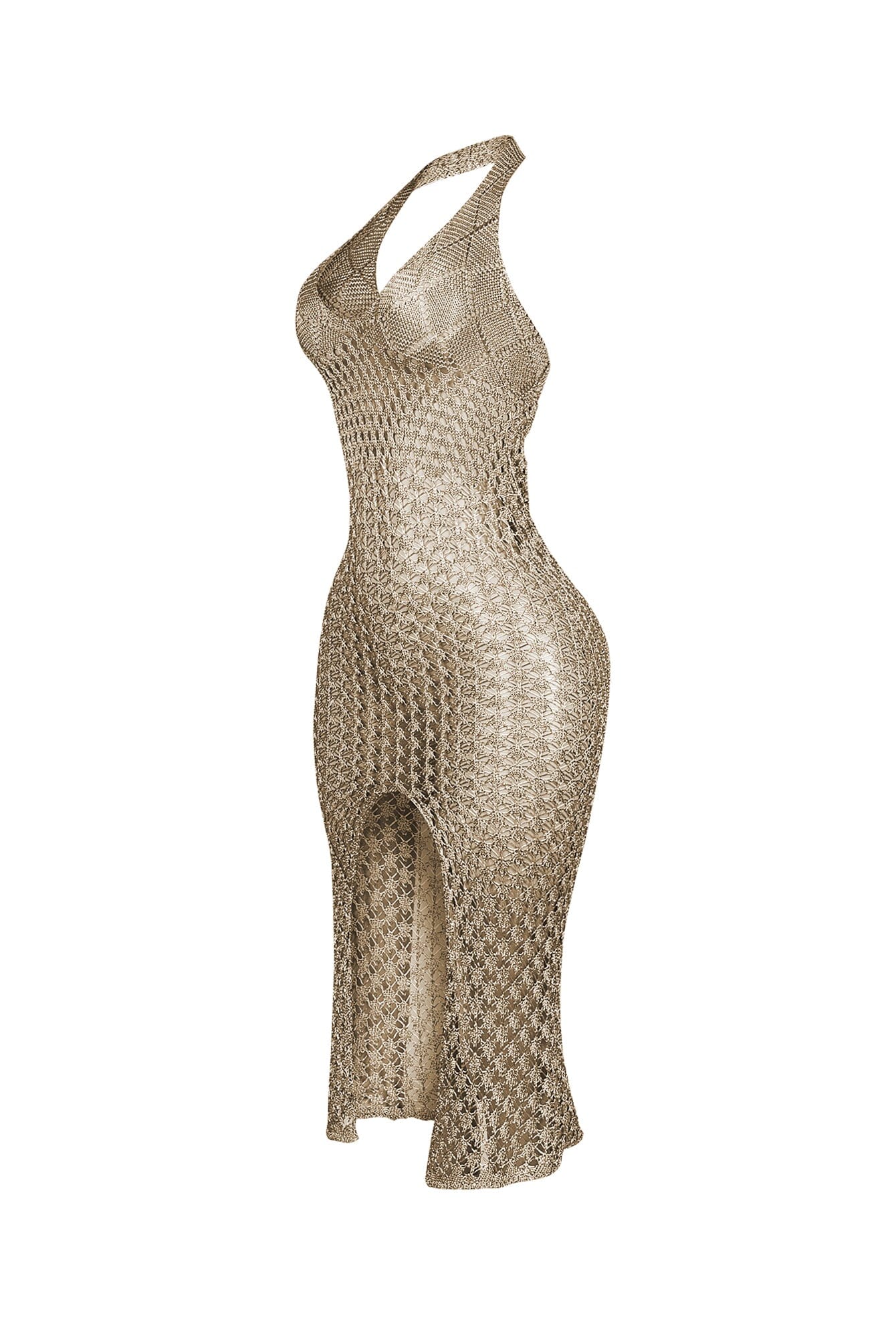Shinari Metallic Halter Dress - Image 8