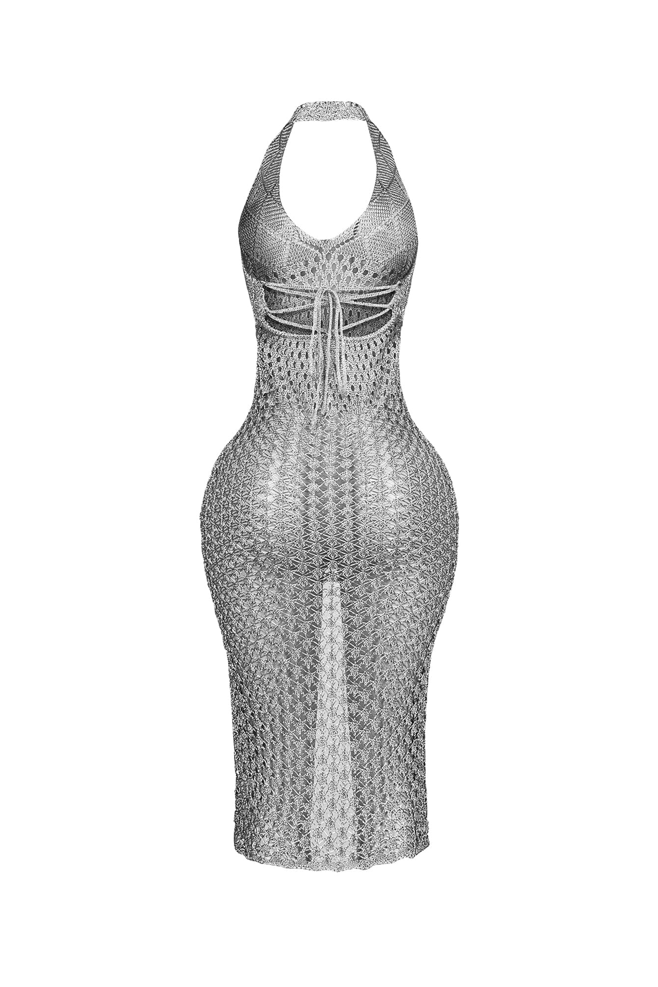 Shinari Metallic Halter Dress - Image 9