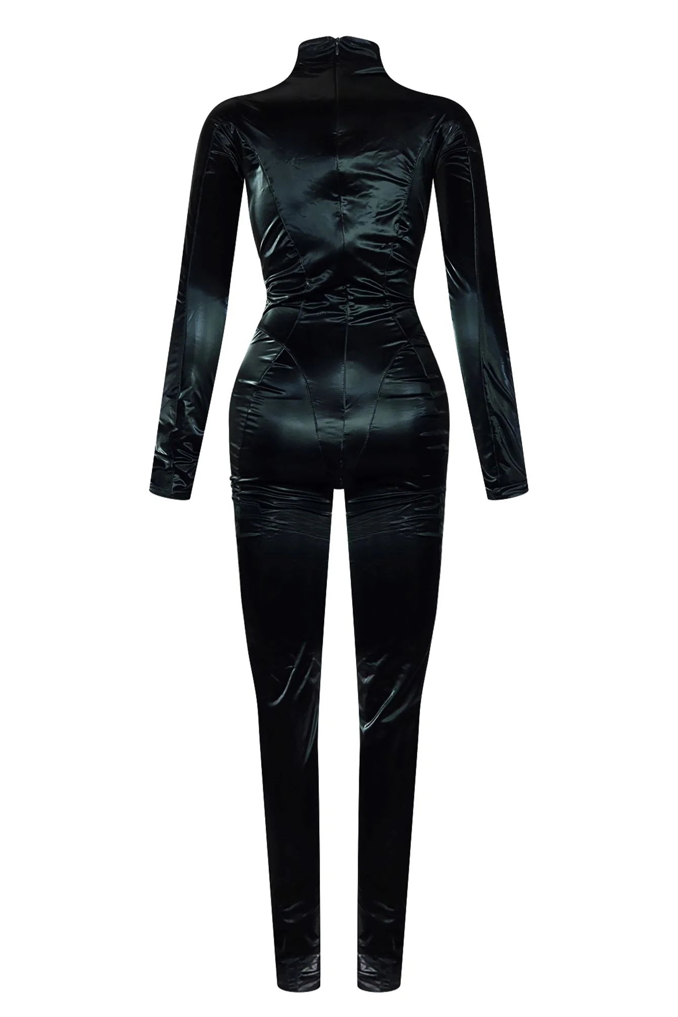 Out Of My Mind Shiny Faux Jumpsuit - Image 3