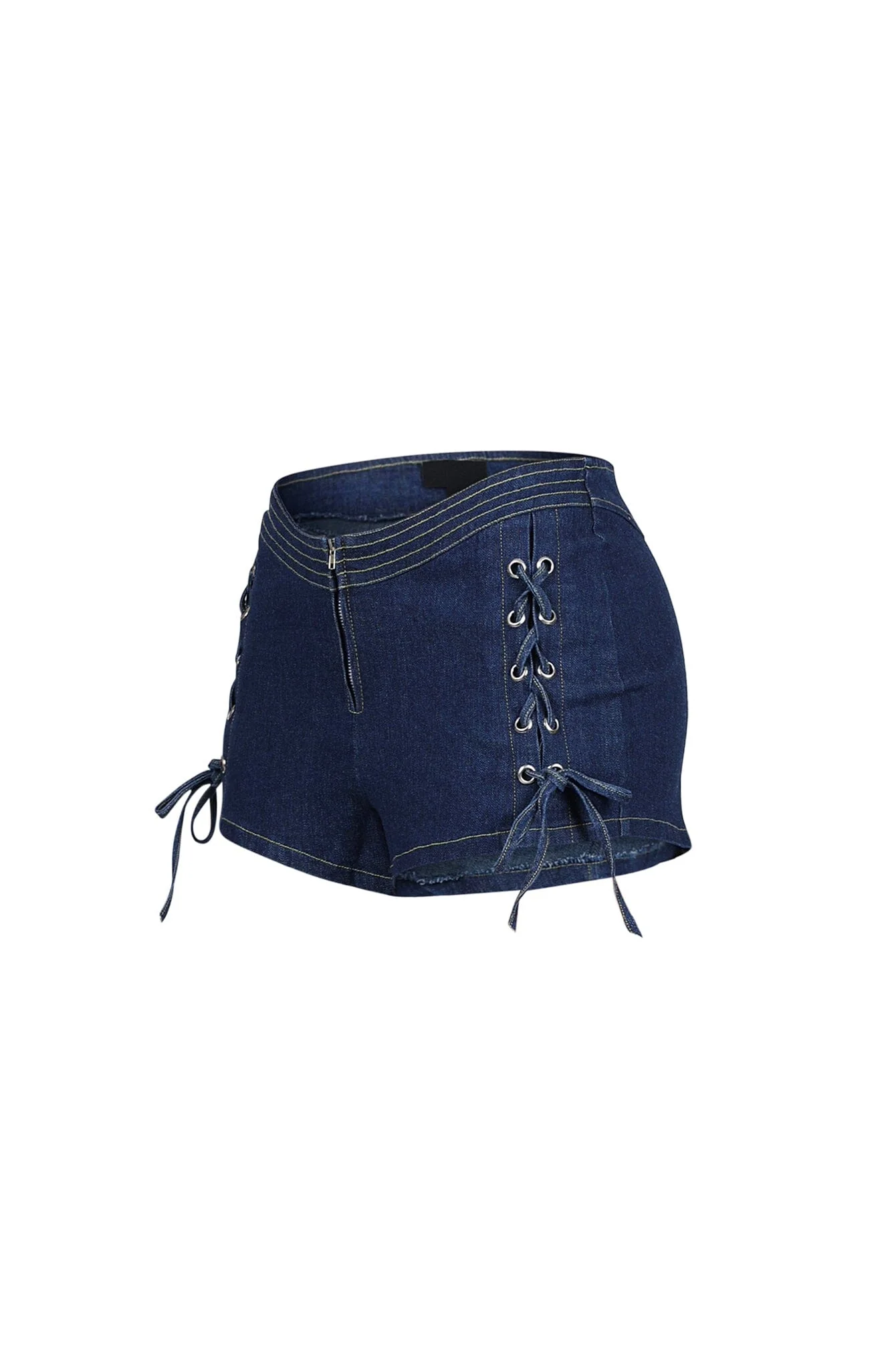 Sidekick Lace Up Denim Shorts - Image 4