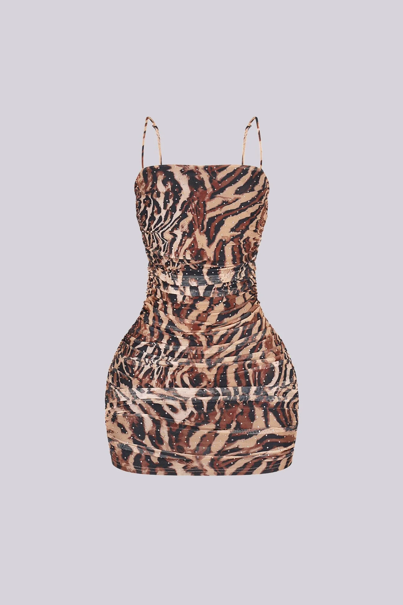 Slay In Leopard Ruched Mini Dress - Image 4
