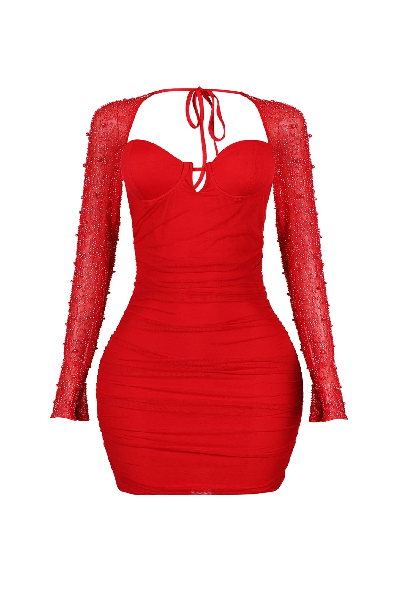 Snow Globe Mesh Pearl Dress - Image 6