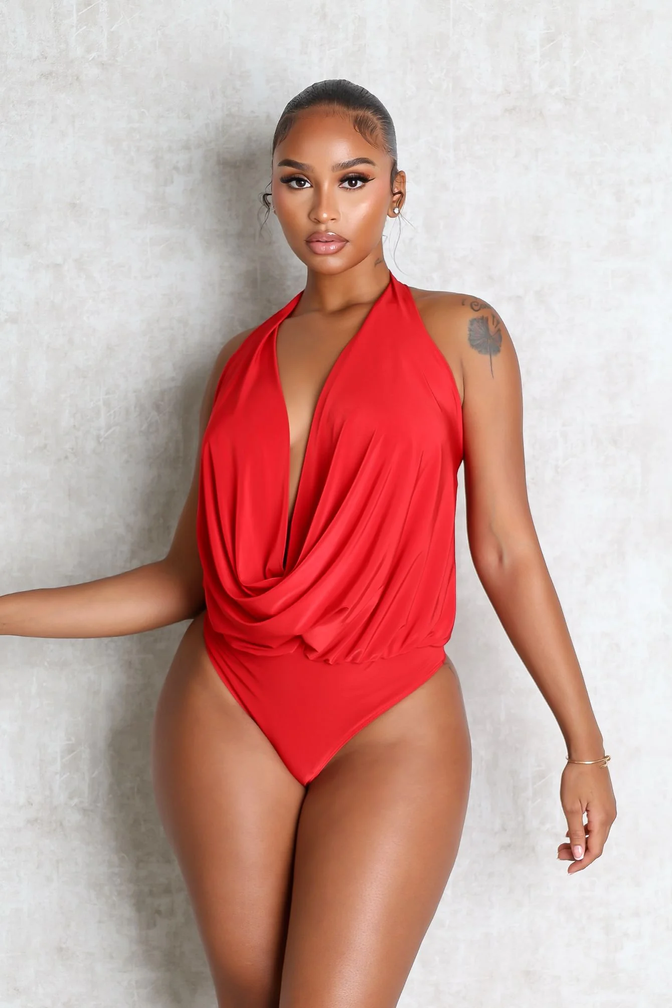 Softly Luxurious Cowl Bodysuit - Image 2